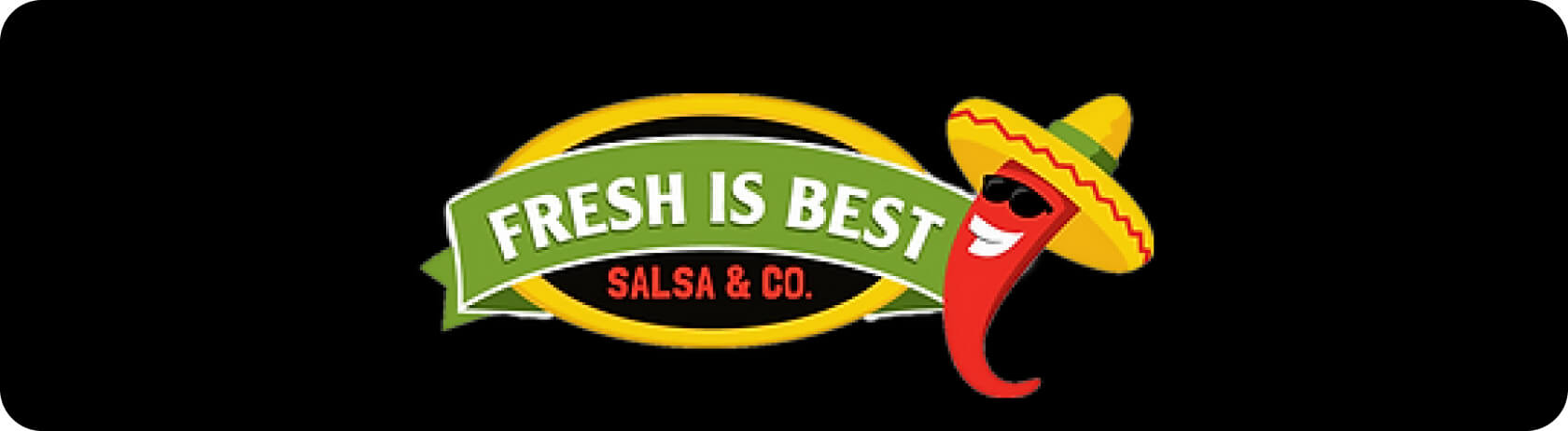 Fresh Is Best Salsa & Co. logo with black baground